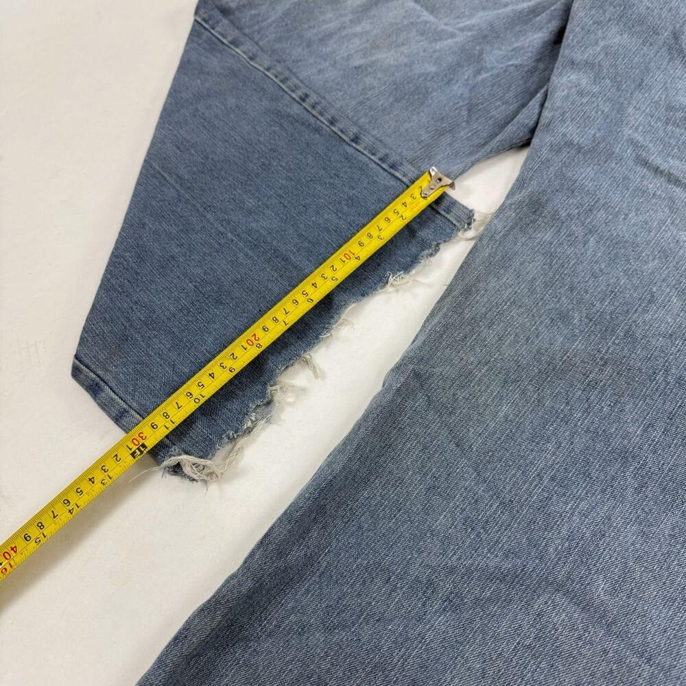 Vintage y2k rare embroidered stonewash grunge baggy wide leg jeans - Picture 4 of 7